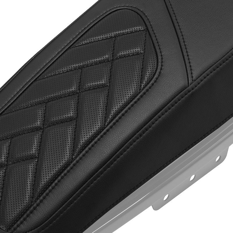 C.C. RIDER Saddlebag Lid Covers Lattice Stitching For Harley Touring Street Road Glide 2014-2023