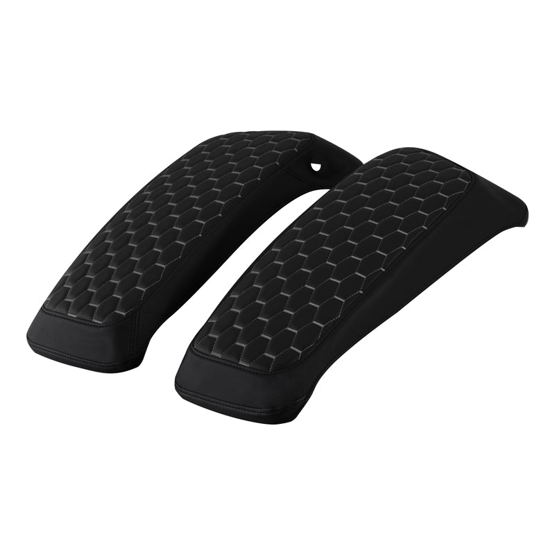 C.C. RIDER Saddlebag Lid Covers Honeycomb Stitching For Harley Touring Street Road Glide 2014-2023