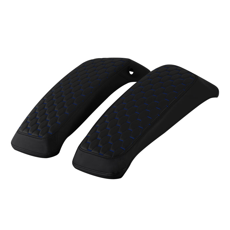 C.C. RIDER Saddlebag Lid Covers Honeycomb Stitching For Harley Touring Street Road Glide 2014-2023