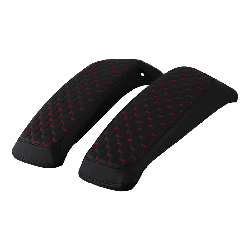 C.C. RIDER Saddlebag Lid Covers Honeycomb Stitching For Harley Touring Street Road Glide 2014-2023