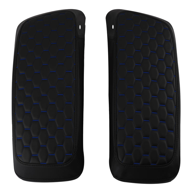 C.C. RIDER Saddlebag Lid Covers Honeycomb Stitching For Harley Touring Street Road Glide 2014-2023
