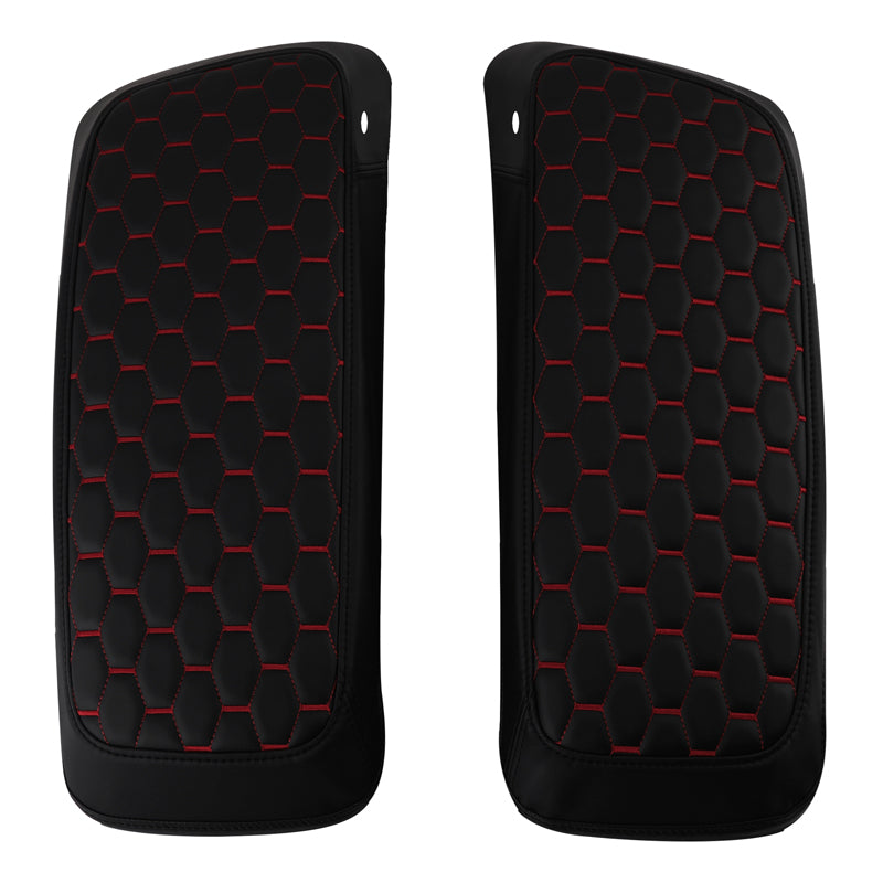 C.C. RIDER Saddlebag Lid Covers Honeycomb Stitching For Harley Touring Street Road Glide 2014-2023