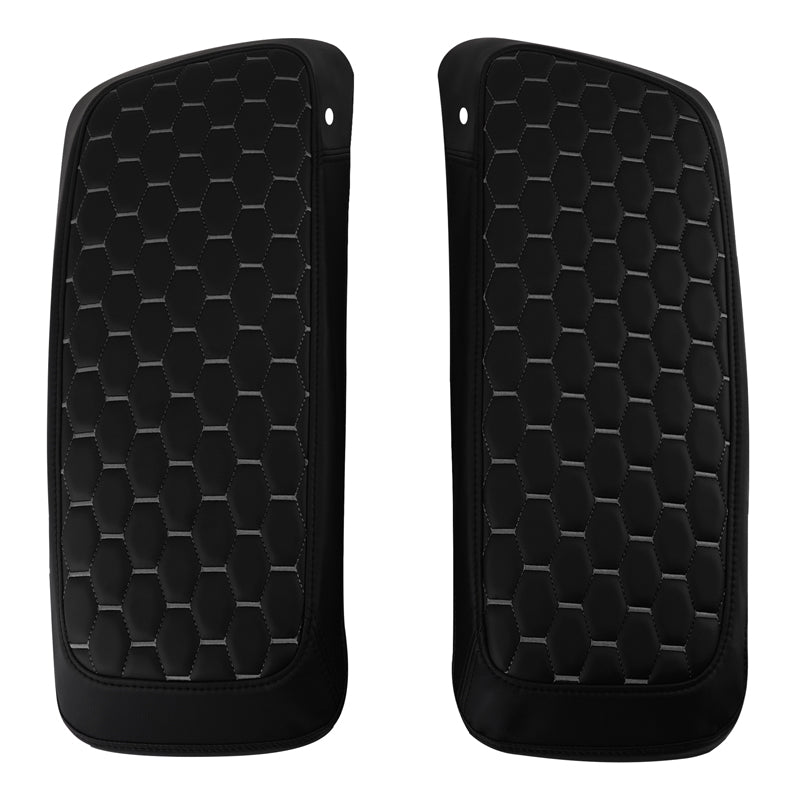C.C. RIDER Saddlebag Lid Covers Honeycomb Stitching For Harley Touring Street Road Glide 2014-2023