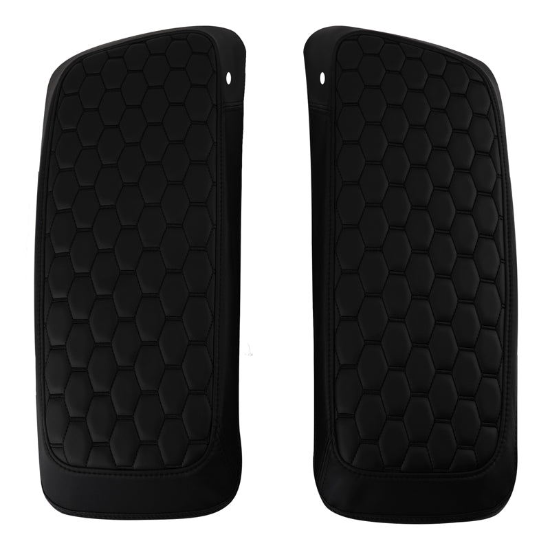 C.C. RIDER Saddlebag Lid Covers Honeycomb Stitching For Harley Touring Street Road Glide 2014-2023