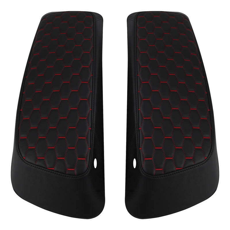 C.C. RIDER Saddlebag Lid Covers Honeycomb Stitching For Harley Touring Street Road Glide 2014-2023