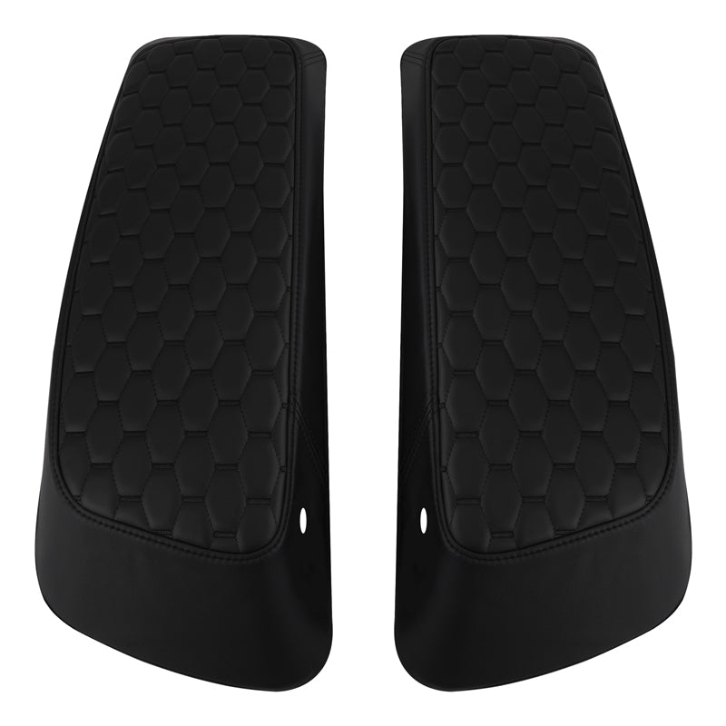 C.C. RIDER Saddlebag Lid Covers Honeycomb Stitching For Harley Touring Street Road Glide 2014-2023