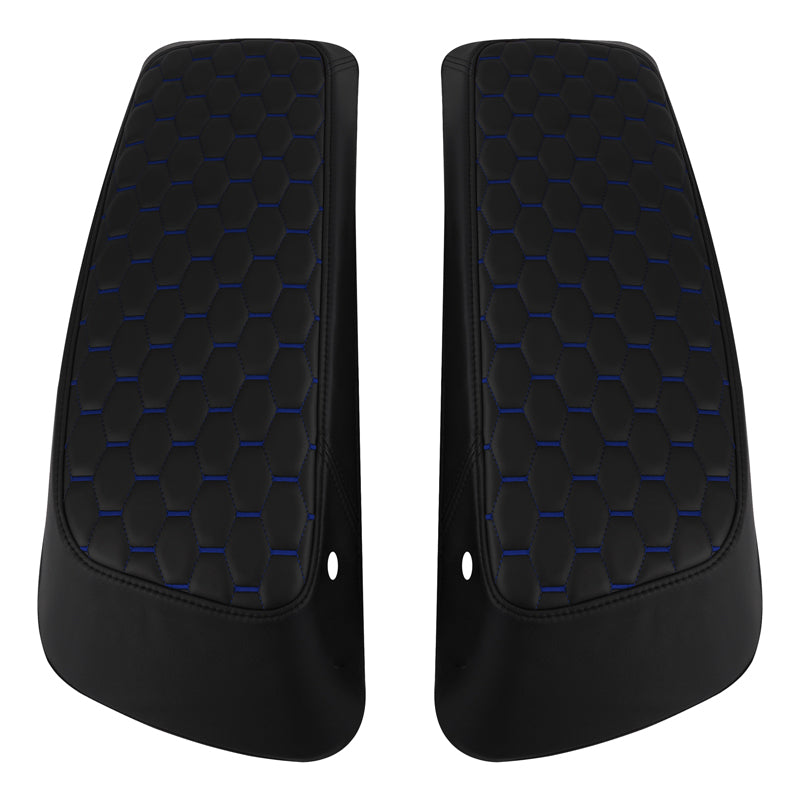 C.C. RIDER Saddlebag Lid Covers Honeycomb Stitching For Harley Touring Street Road Glide 2014-2023