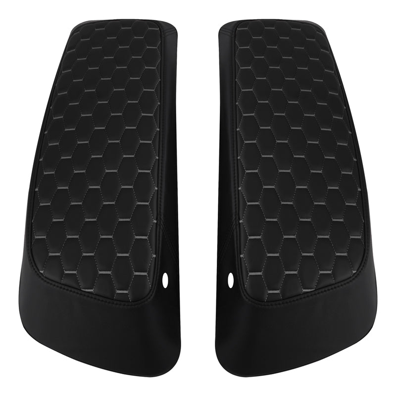 C.C. RIDER Saddlebag Lid Covers Honeycomb Stitching For Harley Touring Street Road Glide 2014-2023