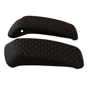 C.C. RIDER Saddlebag Lid Covers Honeycomb Stitching For Harley Touring Street Road Glide 2014-2023