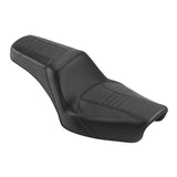 C.C. RIDER Dyna Step Up Seat 2 Up Seat Black Carbon Fiber Stitching For Dyna Wide Glide Super Glide, 1996-2003