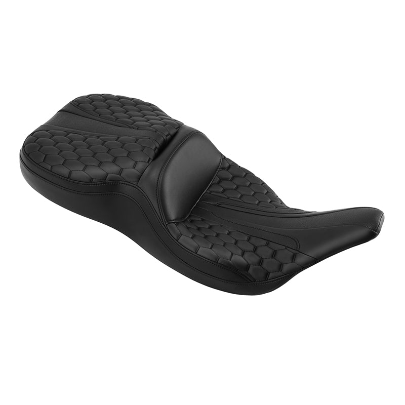 Gel Seat C.C. RIDER Touring Seat 2 Up Seat  Driver Passenger Seat For Harley CVO Road Glide Electra Glide Street Glide Road King Honeycomb, 1997-2007