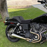 C.C. RIDER Dyna Step Up Seat 2 Up Seat Black Diamond Stitching For Dyna Wide Glide Super Glide, 1996-2003