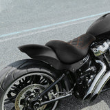 C.C.RIDER Custom Short Oval Rear Fender With Orange Lattice Solo Seat in Black Gelcoat Finish For Harley Softail Breakout FXBR FXBRS, 2018-2023