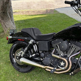 C.C. RIDER Dyna Step Up Seat 2 Up Seat Black Carbon Fiber Stitching For Dyna Wide Glide Super Glide, 1996-2003