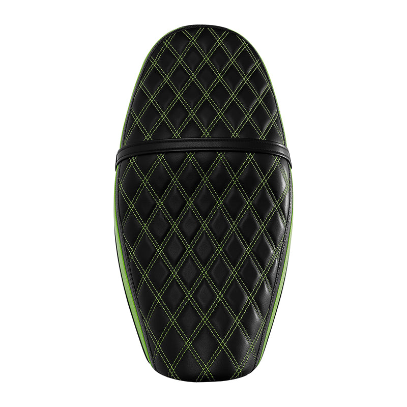 C.C.RIDER Kawasaki Z900RS ERGO Seat Genuine Cafe 2 up Seat Black Green Lattice Stitch Fits Kawasaki Z900RS 2018-2025