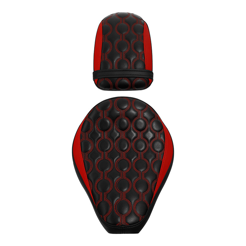 .C. RIDER CM300 Front And Rear Seat Fit For Honda Rebel 300 CMX300 Red Circles, 2017-2024