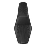 C.C. RIDER Dyna Step Up Seat 2 Up Seat Black Honeycomb Stitching For Dyna Wide Glide Super Glide, 1996-2003