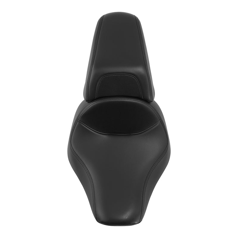C.C. RIDER Softail Seat Two Piece 2 Up Seat Low Profile Driver Solo Seat Passenger Seat For Harley Softail Fat Boy Cross Bones, 2007-2017