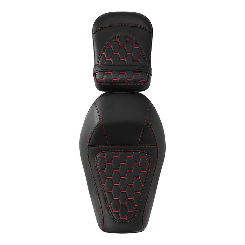 C.C. RIDER Sportster Seat 2 Piece Reach Seat Driver And Passegner Seat Red Hneycomb Fit For Harley Nightster RH975 2022-Later