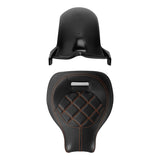 C.C.RIDER Custom Short Oval Rear Fender With Orange Lattice Solo Seat in Black Gelcoat Finish For Harley Softail Breakout FXBR FXBRS, 2018-2023