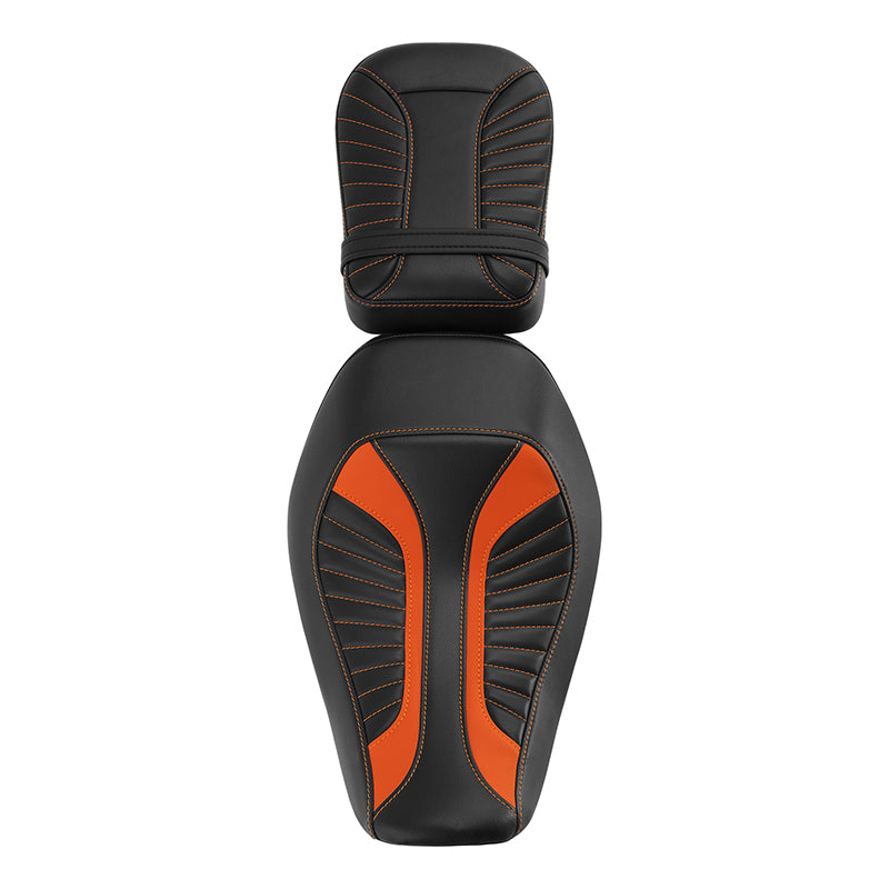 C.C. RIDER Sportster Seat 2 Piece Reach Seat Driver And Passegner Seat Black Orange Fit For Harley Nightster RH975 2022-Later