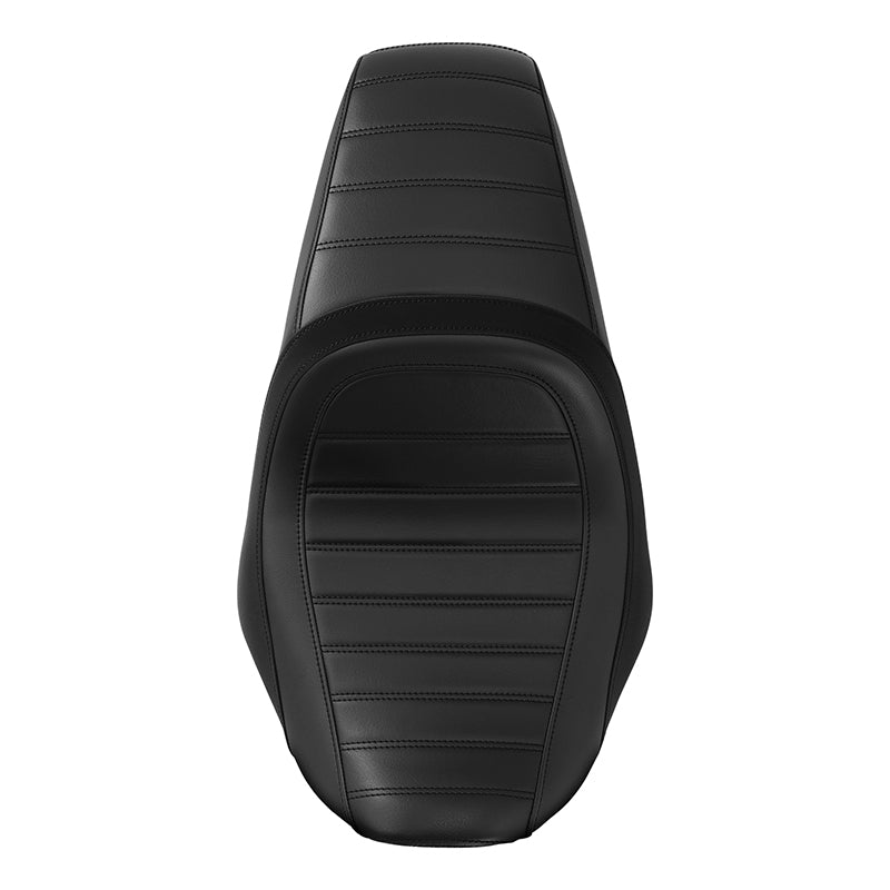 C.C. RIDER Touring Seat One Piece 2 Up Seat Driver Passenger Seat Black Stitching For Street Glide Road Glide, 2023-2025