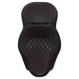 C.C. RIDER Touring Seat 2 Up Seat Driver Passenger Seat Lattice Stitching For Harley CVO Road Glide Electra Glide Street Glide Road King, 2009-2024