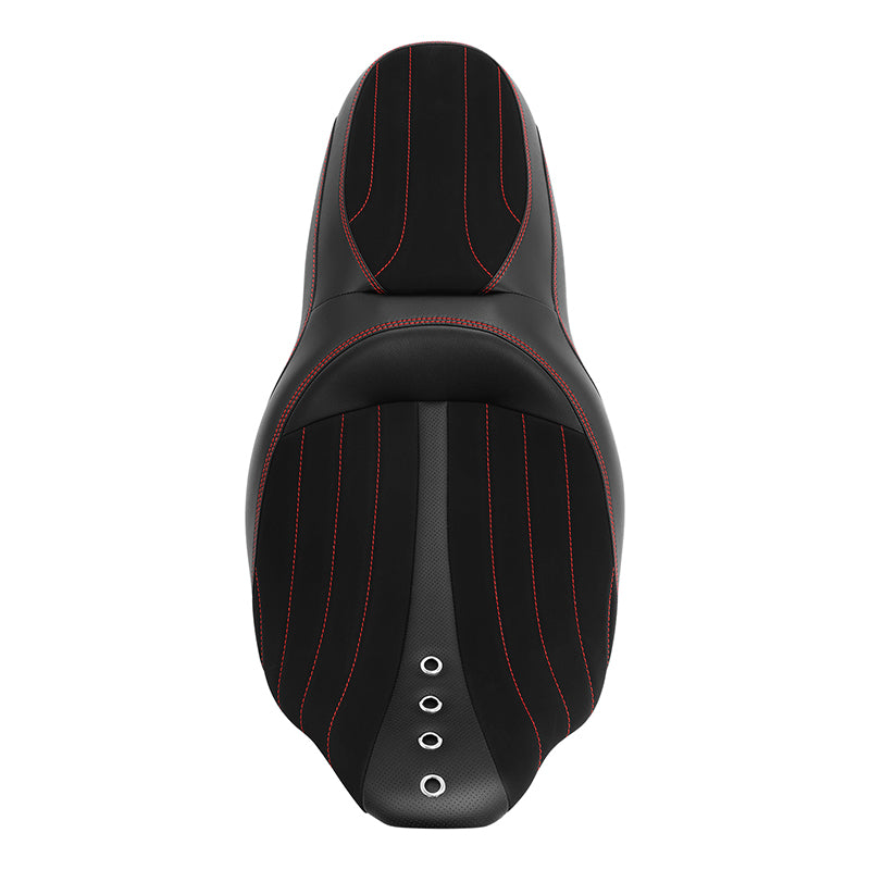 C.C. RIDER Touring Seat 2 up Seat Driver Passenger Seat Alcantara Leather For Harley Touring Street Glide Road Glide Electra Glide, 2008-2023