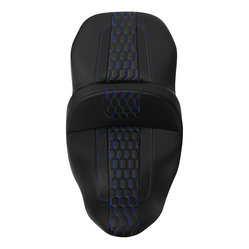 C.C. RIDER Touring Seat 2 Up Seat Driver Passenger Seat Honeycomb Stitching For Harley CVO Road Glide Electra Glide Street Glide Road King, 2009-2023