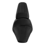 C.C. RIDER Softail Seat Two Piece 2 Up Seat Low Profile Driver Solo Seat Passenger Seat Carbon Fiber Pattern For Harley Softail Fat Boy Cross Bones, 2007-2017
