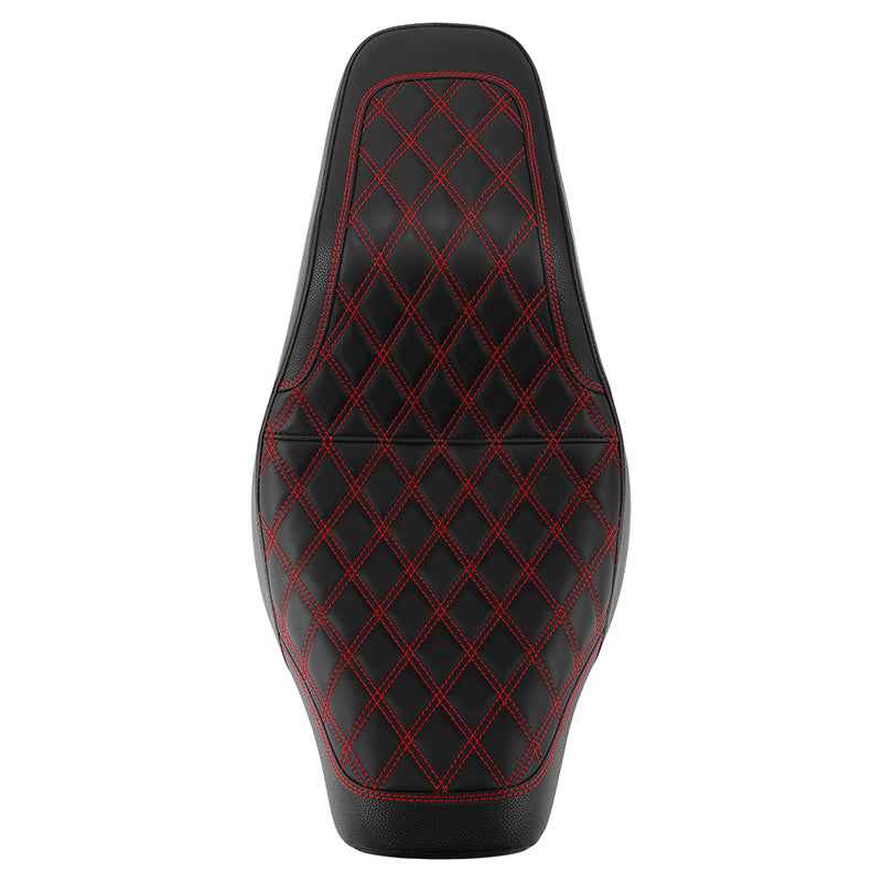 C.C. RIDER Softail Seat Low Rider S Low Rider ST Driver Passenger Seat Red Lattice Stitching Fit For Low Rider FXLR FXLRS FXLRST 2018-2025