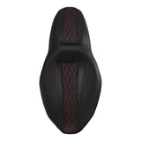 C.C. RIDER Touring Seat 2 up Seat Driver Passenger Seat Honeycomb Stitching For Harley Touring Street Glide Road Glide Electra Glide, 2008-2023