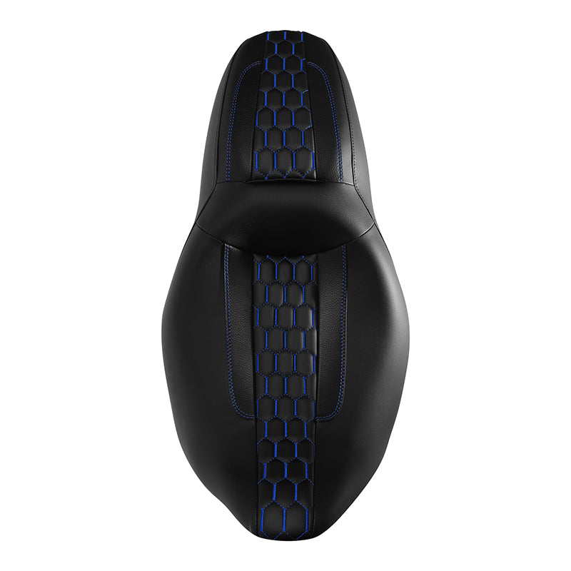 C.C. RIDER Touring Seat 2 up Seat Driver Passenger Seat Honeycomb Stitching For Harley Touring Street Glide Road Glide Electra Glide, 2008-2023