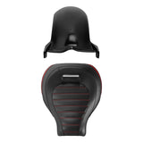 C.C.RIDER Custom Short Oval Rear Fender With Red Stitching Solo Seat in Black Gelcoat Finish For Harley Softail Breakout FXBR FXBRS, 2018-2023