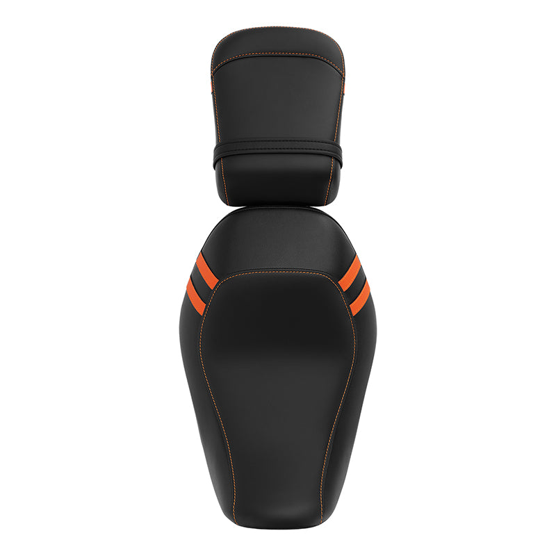 C.C. RIDER Sportster Seat 2 Piece Reach Seat Driver And Passegner Seat Orange Trimming Fit For Harley Nightster RH975 2022-Later