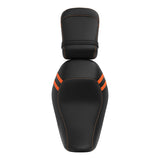 C.C. RIDER Sportster Seat 2 Piece Reach Seat Driver And Passegner Seat Orange Trimming Fit For Harley Nightster RH975 2022-Later
