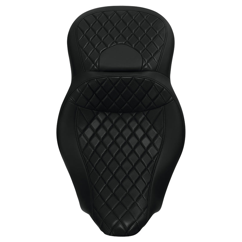 C.C. RIDER Touring Seat 2 Up Seat Driver Passenger Seat Lattice Stitching For Harley CVO Road Glide Electra Glide Street Glide Road King, 2009-2023
