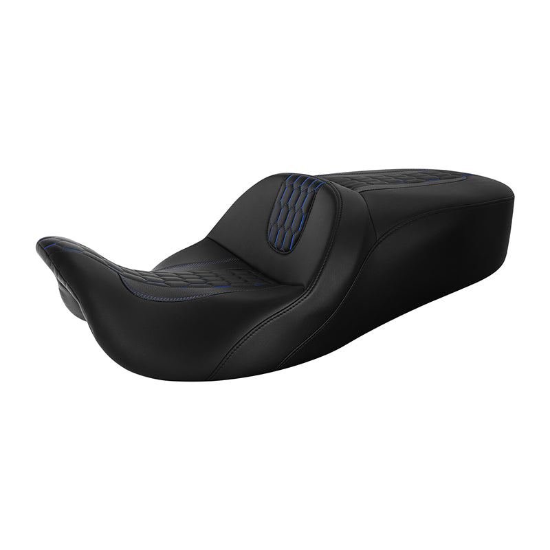C.C. RIDER Touring Seat 2 Up Seat Driver Passenger Seat Honeycomb Stitching For Harley CVO Road Glide Electra Glide Street Glide Road King, 2009-2023