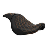 C.C. RIDER VT750C2 VT750C2B One Piece Seat Orange Lattice Stitiching Fit Honda Shadow Spirit 2007-2015 Shadow Phantom 2009-2024