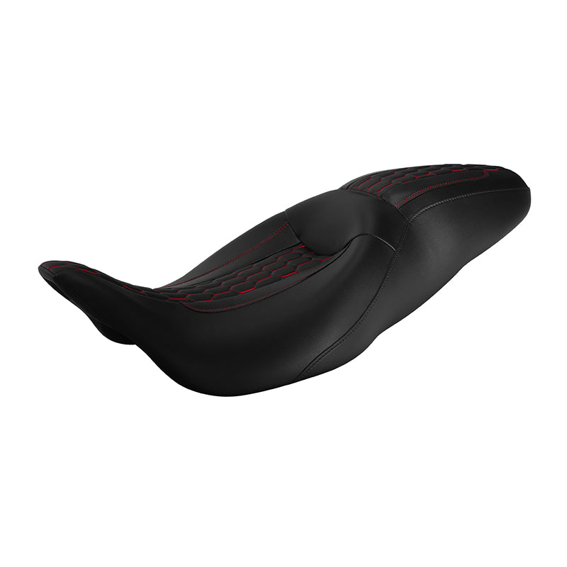 C.C. RIDER Touring Seat 2 up Seat Driver Passenger Seat Honeycomb Stitching For Harley Touring Street Glide Road Glide Electra Glide, 2008-2023