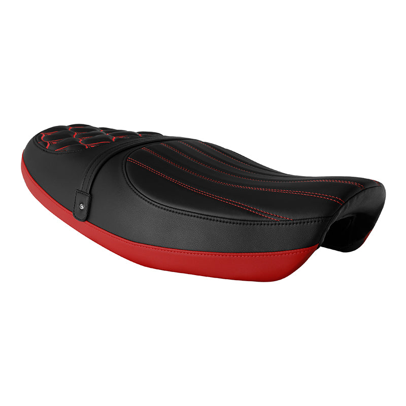 C.C.RIDER Kawasaki Z900RS ERGO Seat Genuine Z900RS Cafe 2 up Seat Black Red Fire Pattern, Kawasaki Z900RS 2018-2025