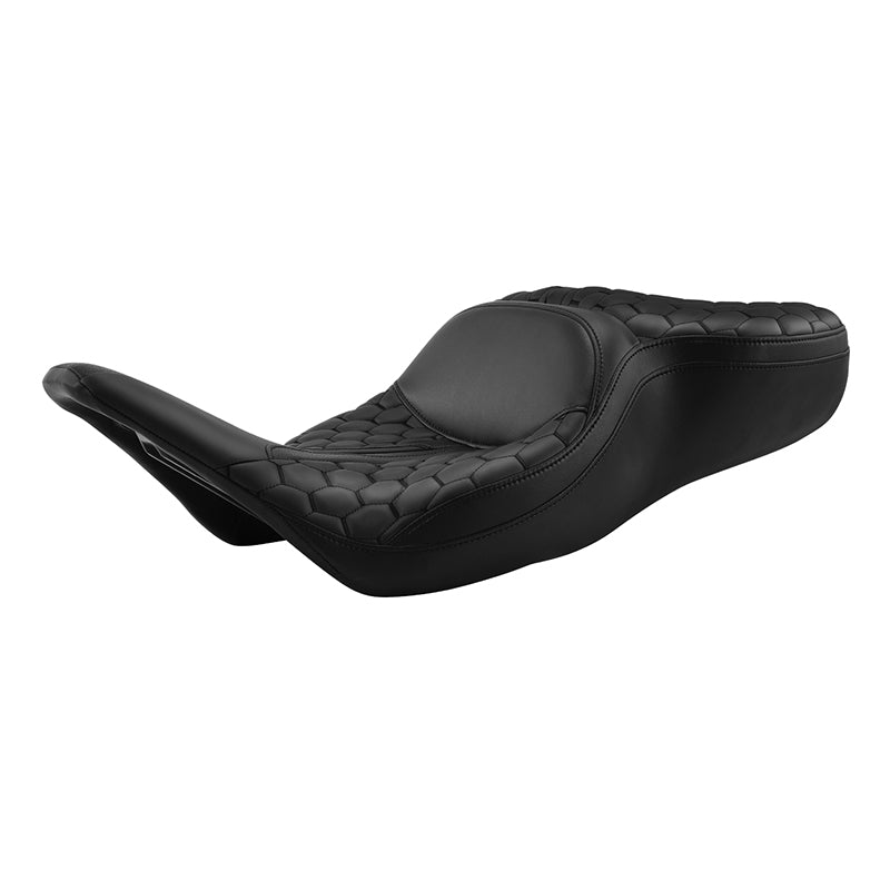 Gel Seat C.C. RIDER Touring Seat 2 Up Seat  Driver Passenger Seat For Harley CVO Road Glide Electra Glide Street Glide Road King Honeycomb, 1997-2007