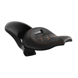 C.C.RIDER Custom Short Oval Rear Fender With Orange Lattice Solo Seat in Black Gelcoat Finish For Harley Softail Breakout FXBR FXBRS, 2018-2023
