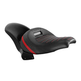 C.C.RIDER Custom Short Oval Rear Fender With Red Stitching Solo Seat in Black Gelcoat Finish For Harley Softail Breakout FXBR FXBRS, 2018-2023
