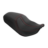 C.C. RIDER Touring Seat One Piece 2 Up Seat Driver Passenger Seat Black Red Stitching For Street Glide Road Glide, 2023-2025