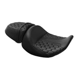 C.C. RIDER Touring Seat Two Piece 2 Up Seat Driver Solo Seat Passenger Seat Honeycomb Stitching For CVO Street Glide CVO Road Glide, 2023-2025