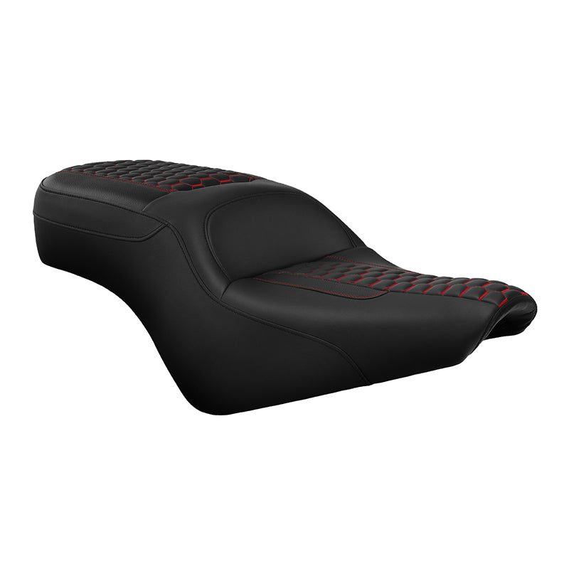 C.C. Rider BMW R18B R18 Transcontinental One Piece Seat Rider Passenger Seat Pillion Cushion Honeycomb Stitching, 2020-2024