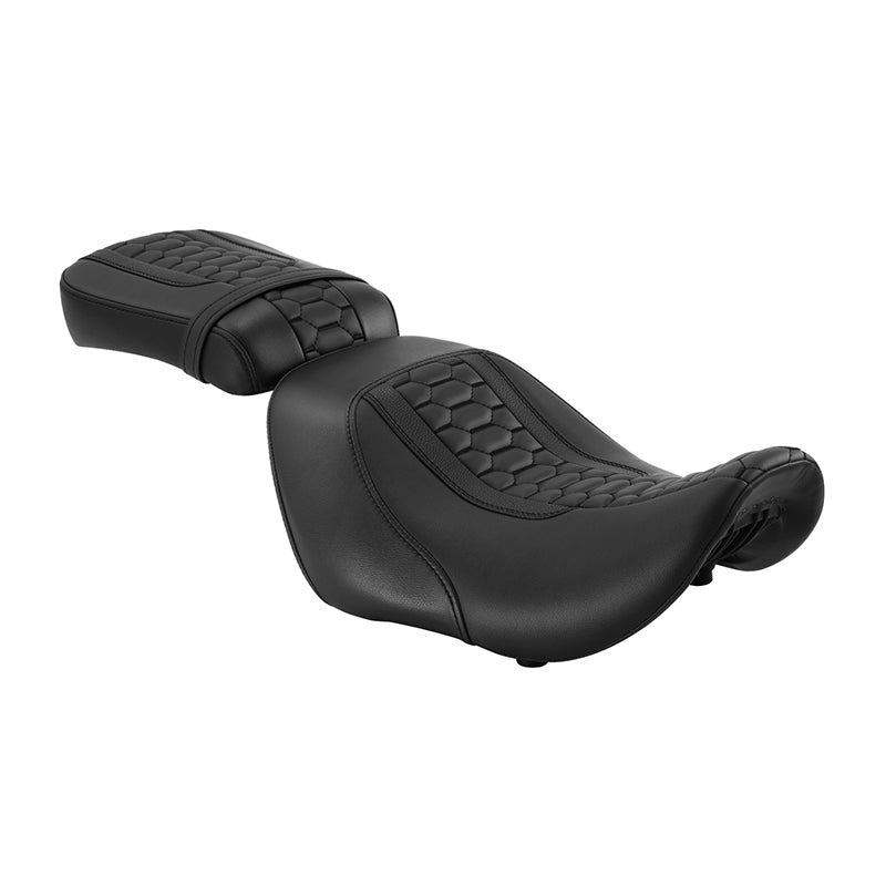 C.C. RIDER Sportster Seat 2 Piece Reach Seat Driver And Passegner Seat Black Hneycomb Fit For Harley Nightster RH975 2022-Later
