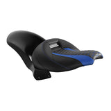 C.C.RIDER Custom Short Oval Rear Fender With Blue Honeycomb Solo Seat in Black Gelcoat Finish For Harley Softail Breakout FXBR FXBRS, 2018-2023
