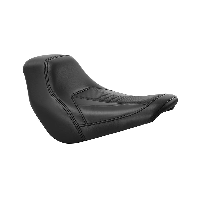 C.C. RIDER Softail Seat Low Rider Solo Driver Seat Black Carbon Fiber Pattern Standard Reach For FXLR FXLRS FXLRST, 2018-2025